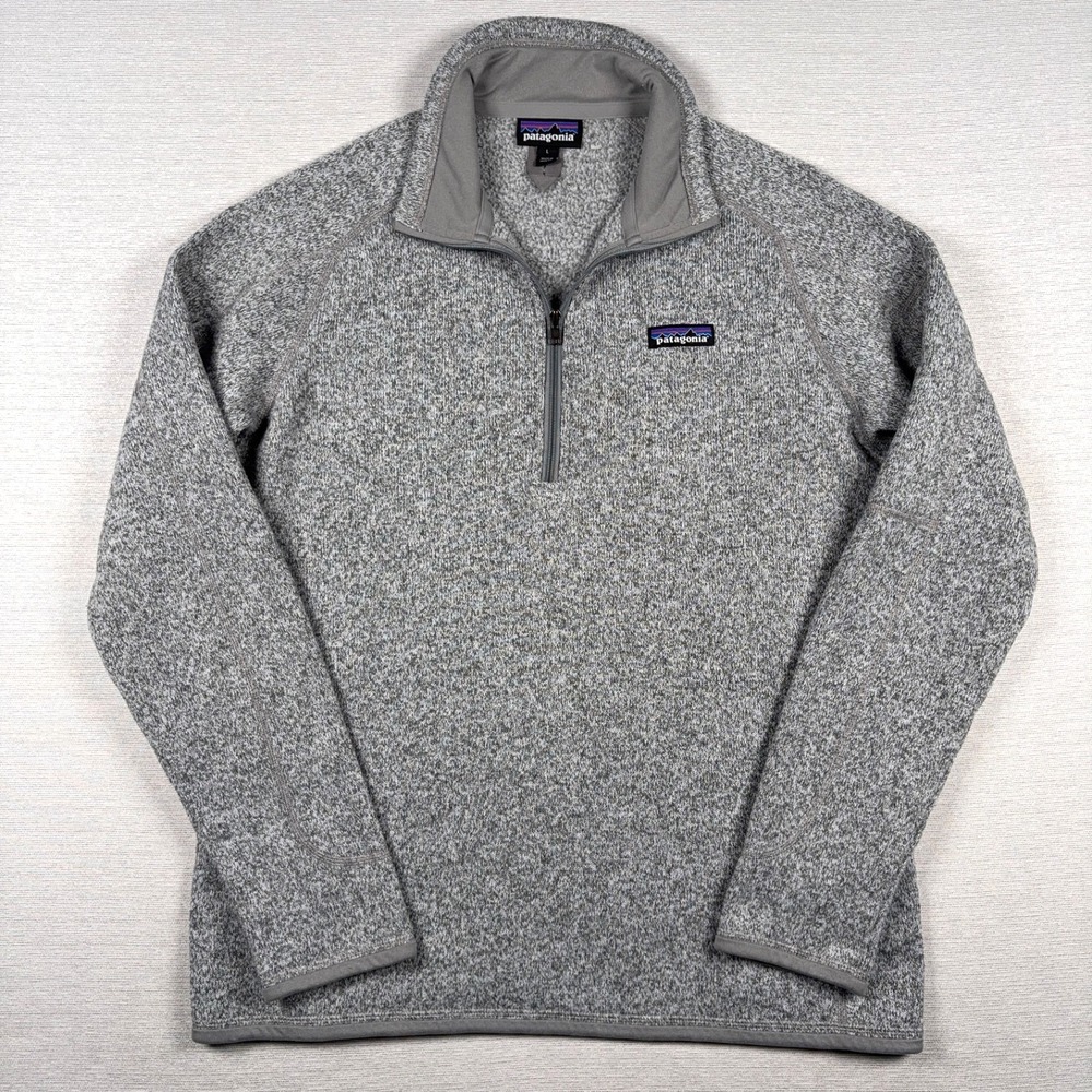 Patagonia Better Sweater Womens Size L Gray Polyester 1/2 Zip Long Sleeve